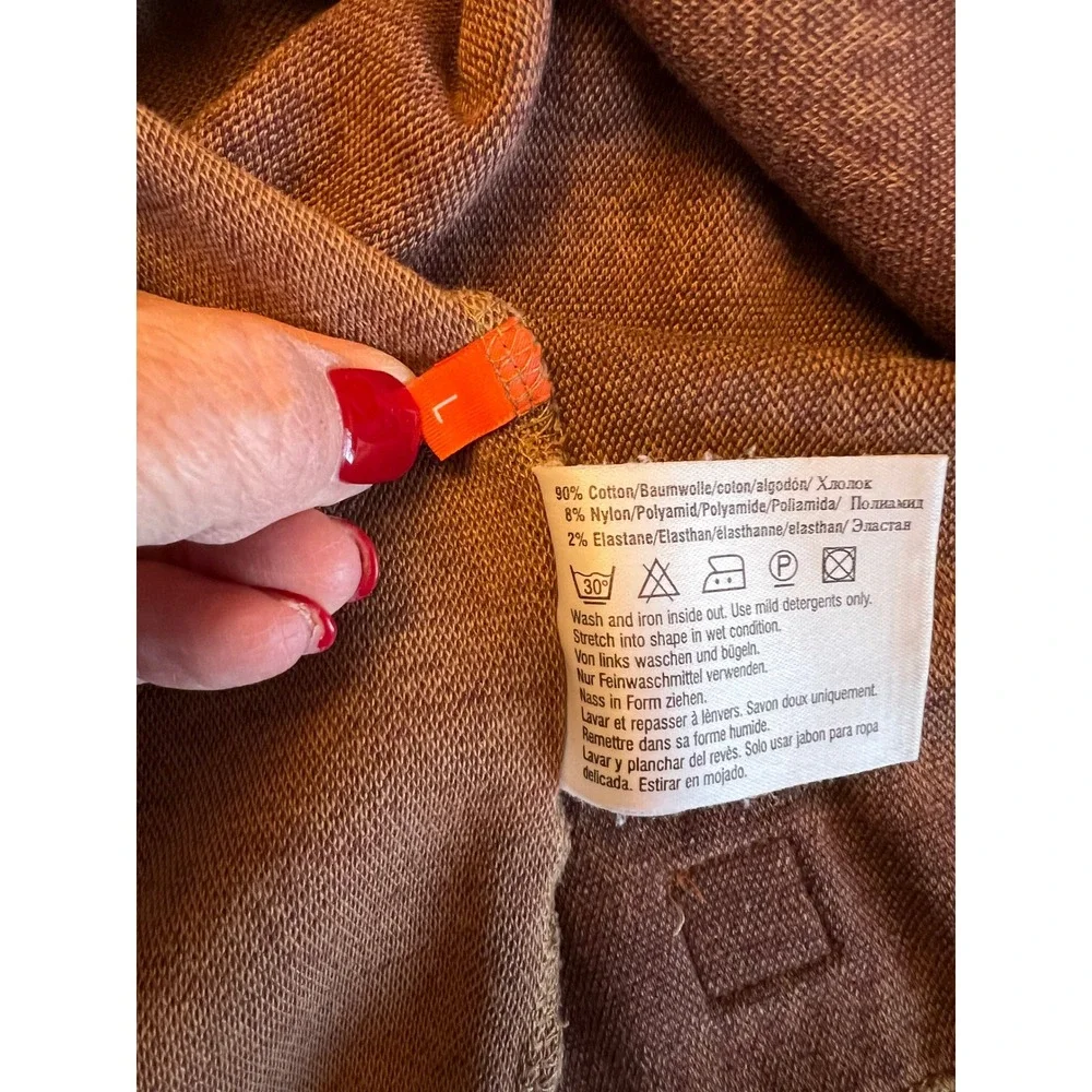 Vintage Hugo Boss Pullover Sweater Cotton Blend Geometric Zigzag Orange Label
